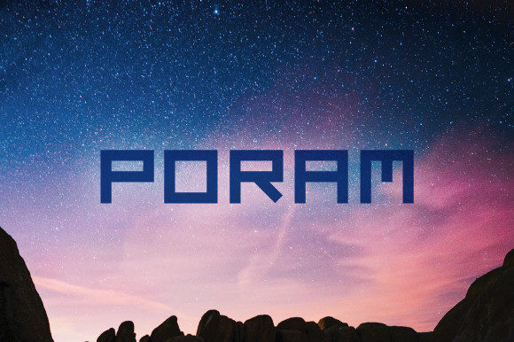 Poram Font Review: A Bold and Robotic Display Typeface for Creative Projects
