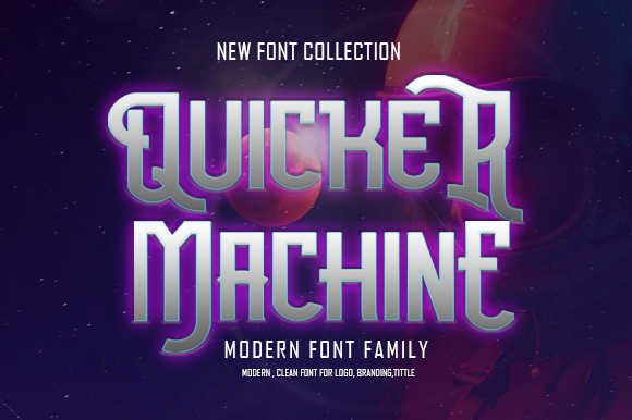 Quicker Machine Font for Modern Web Design and Branding
