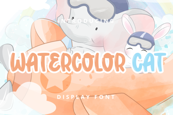 Watercolor Cat Font for Web Design Projects